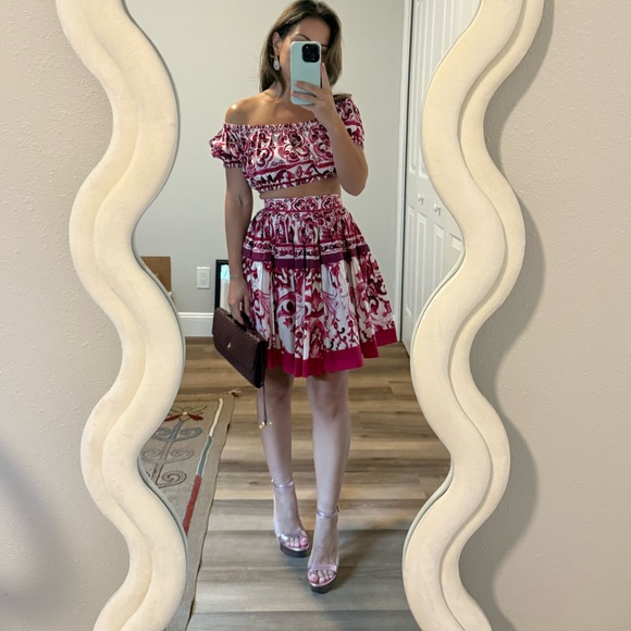 Dolce&Gabbana Tile Print Cotton Crop Top (IT40) - Picture 15 of 15